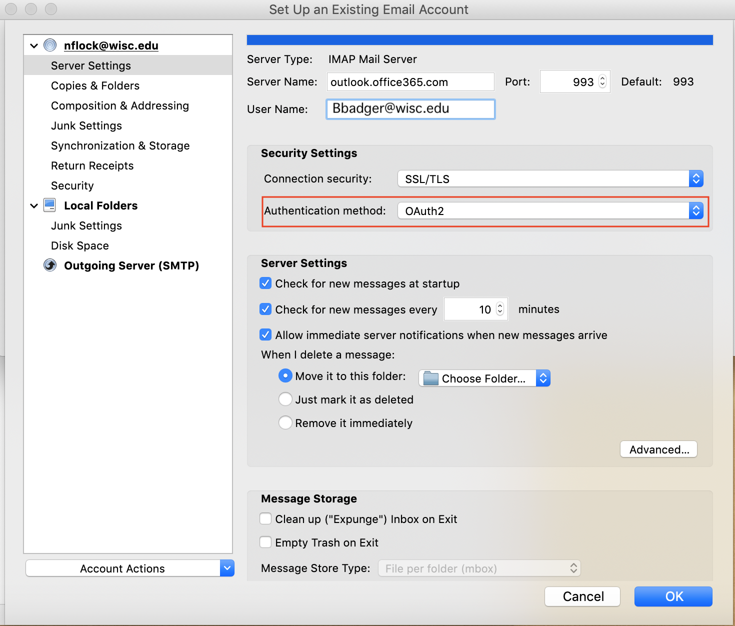 Reconfigure authentication - Server Settings Reconfigure authentication - Server Settings