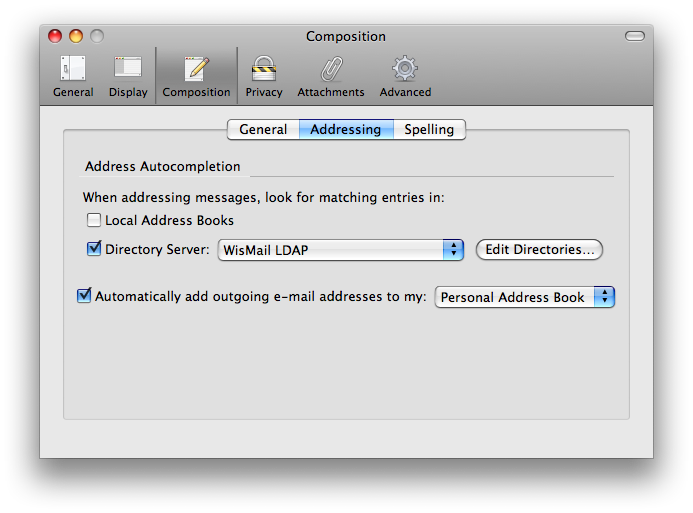 Composition - addressing tab menu Composition - addressing tab menu