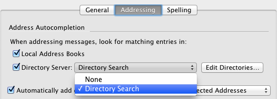 composition - addressing tab - directory selection screen