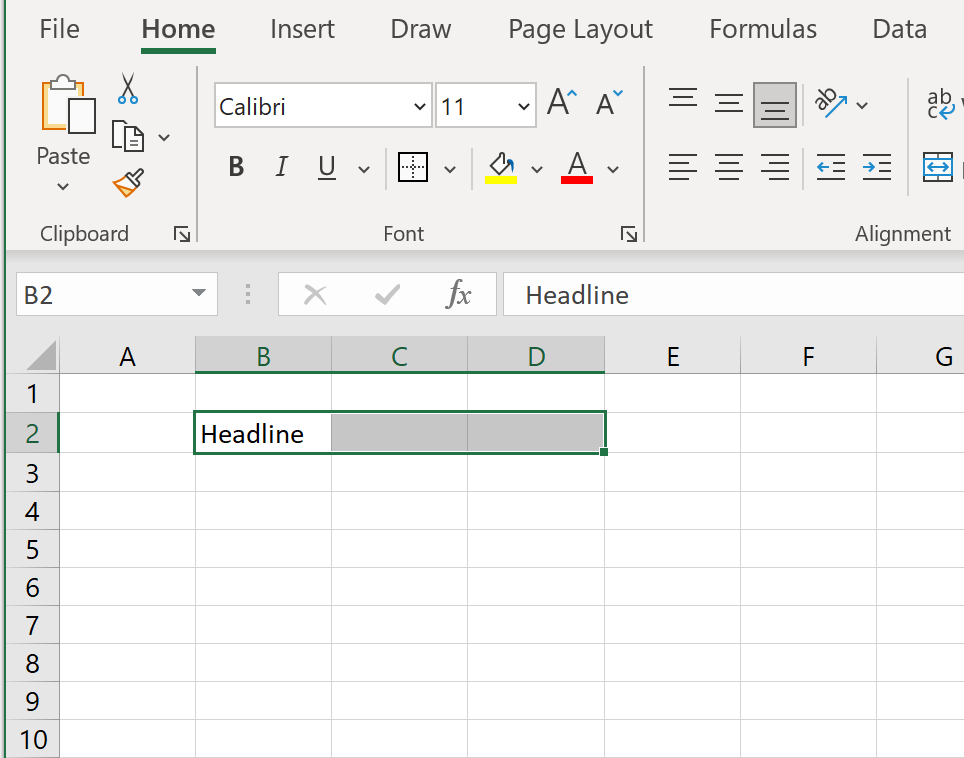 Image with example cell group in Excel