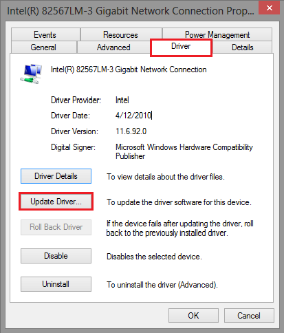 Select update driver