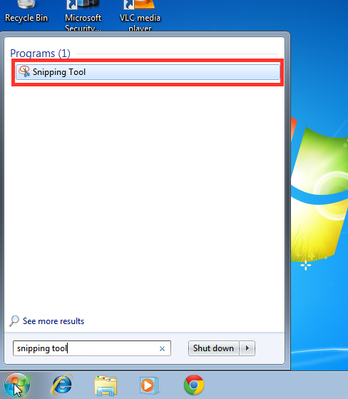 Start Menu then snipping tool Start Menu then snipping tool