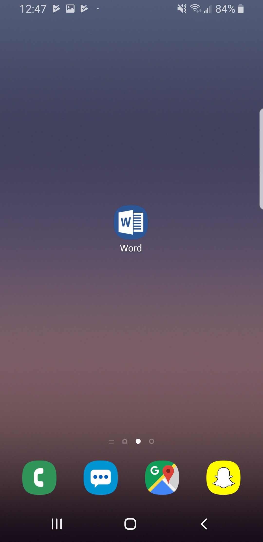Microsoft Word on Home Screen