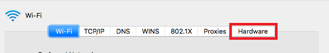 Highlight around hardware option on top bar