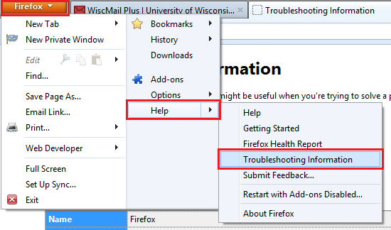 troubleshootinfo