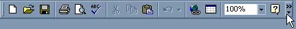 This button will appear with two right-facing arrows to indicate the toolbar can be expanded.