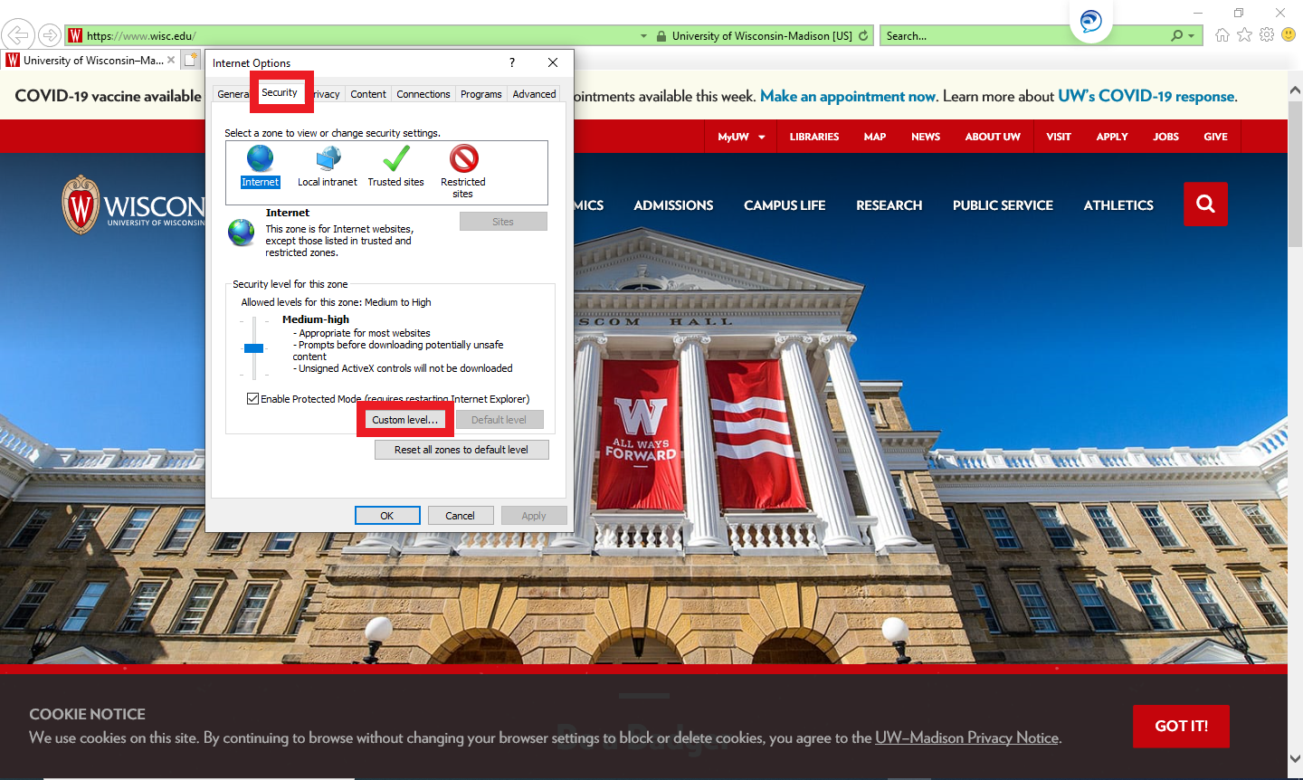 Security Tab Security Tab