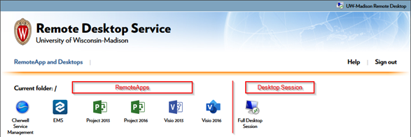 Remote Desktop Service Session Selection Menu