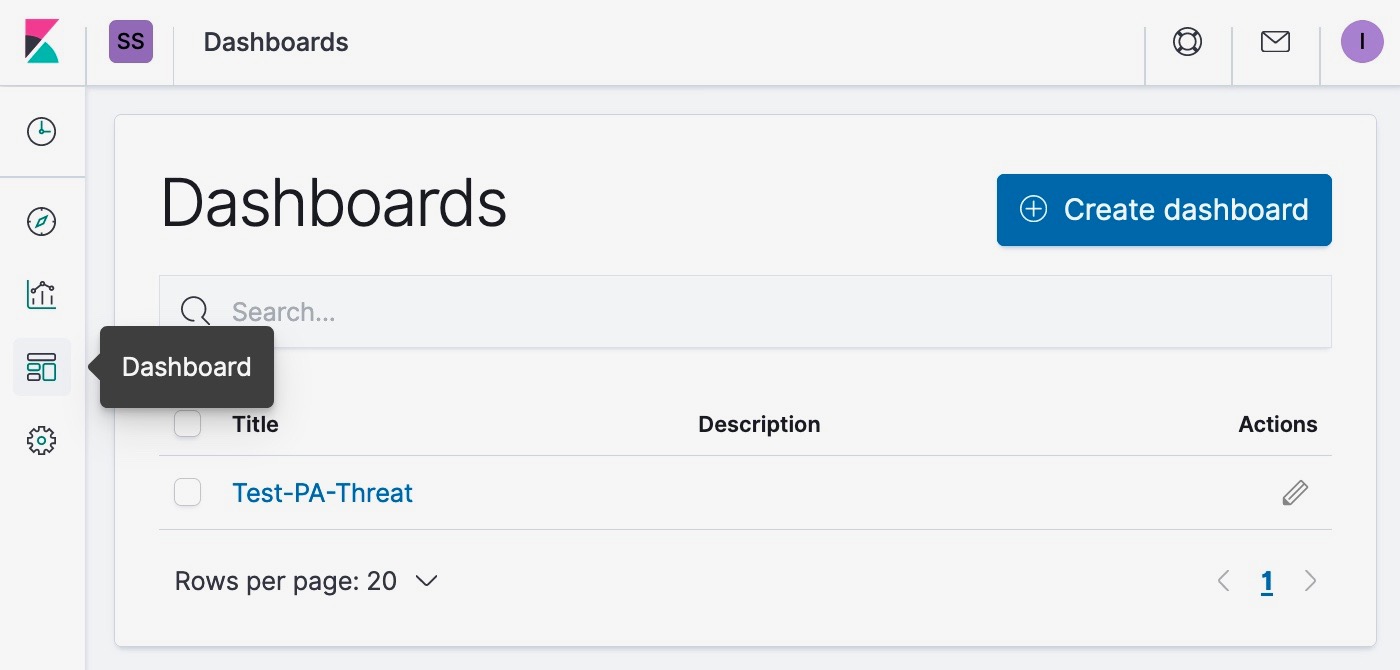 Editing an existing dashboard using the navigation buttons