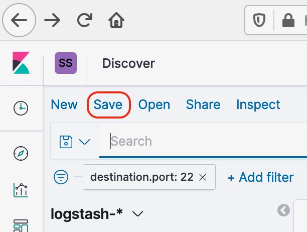 Saving a view in discovery