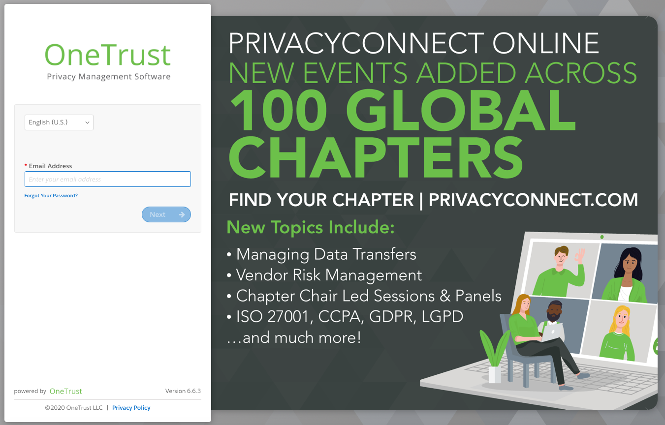 OneTrust Default Login Page OneTrust Default Login Page