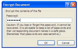 In the Password box, type a password, then click OK.
