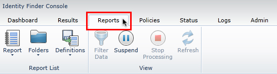 Select the Reports tab