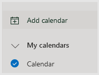 Click Add Calendar in Office 365.