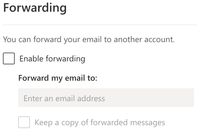 set email forwarding