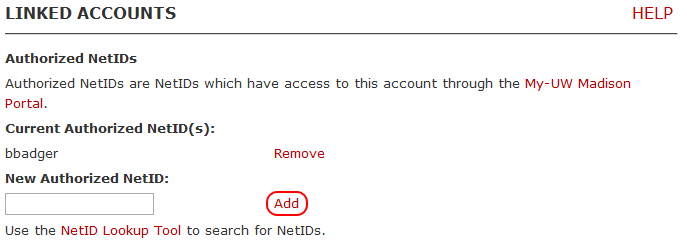 Add NetID account