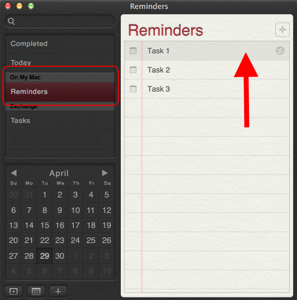 select the desired reminders/tasks to export