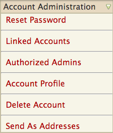 account administration tab
