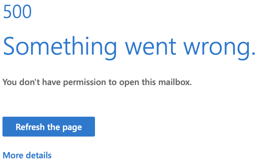 open another mailbox permission error