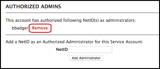 Remove admin NetID