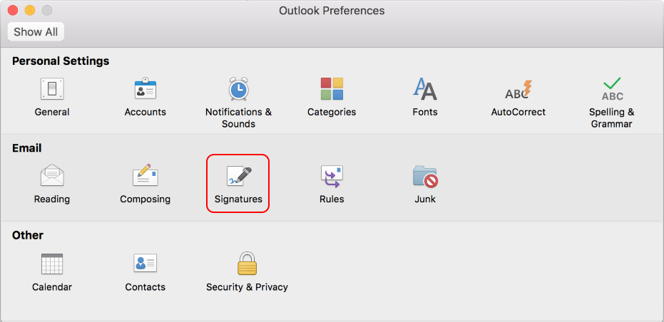 Outlook Preferences Outlook Preferences