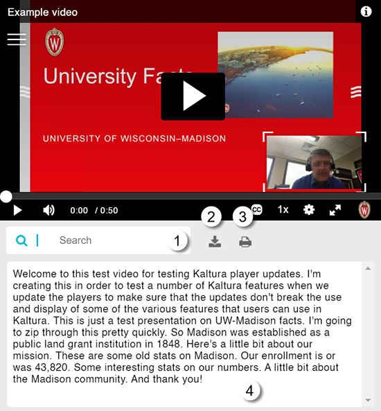A screenshot of the "Transcript video player" (44363851) A screenshot of the "Transcript video player" (44363851)