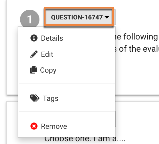 Select the QUESTION-Number button
