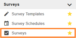 Surveys is under the Surveys heading