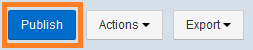 The Publish button is next to Actions and Export