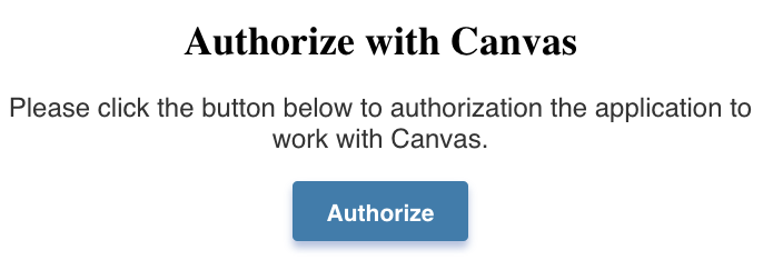 Button for authorizing the Atomic Assessments link in Canvas