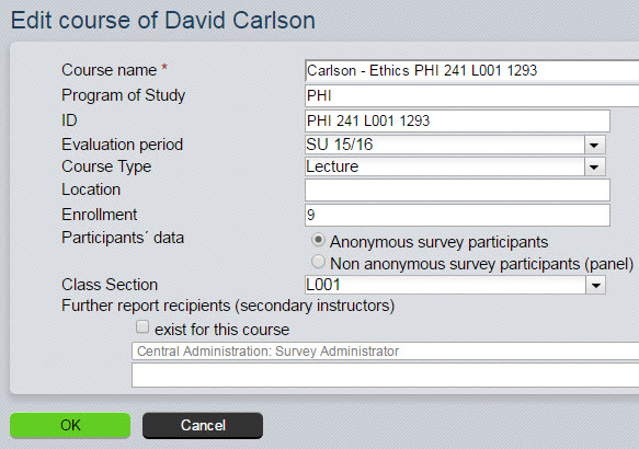 Edit course information Edit course information
