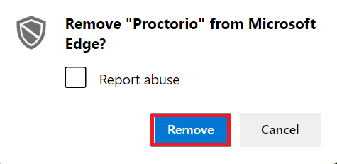 Click remove to confirm removing