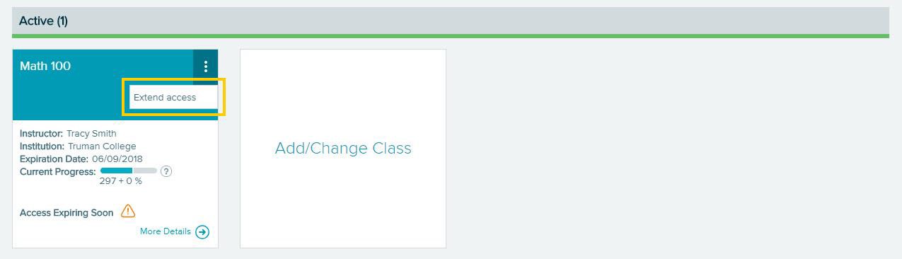 Extend an expired course