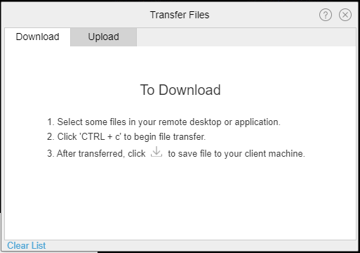 File Transfer Window