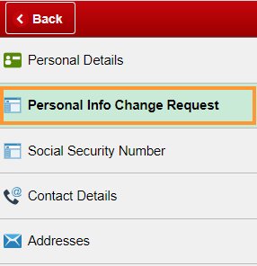 Personal Info Change Request