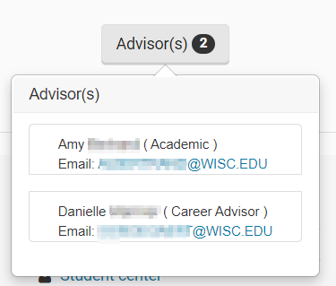 Advising Gateway Advisor Button shows number of assigned advisors