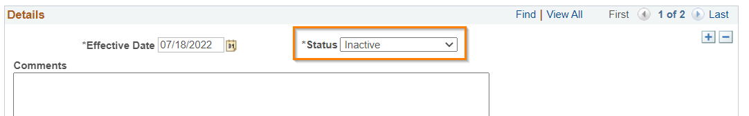 Student Groups Inactive Drop Down