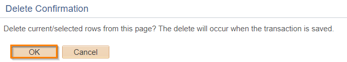 Student Groups OK button after deleting