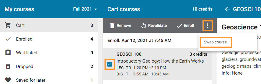 Select the class to add