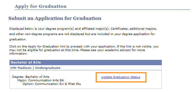 Update Graduation Status