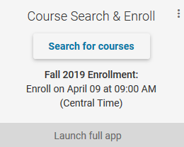 Course Search & Enroll tile Course Search & Enroll tile