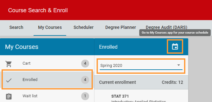 Course Search & Enroll - My Courses Course Search & Enroll - My Courses