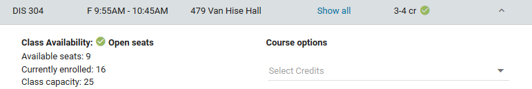 Variable credits Variable credits