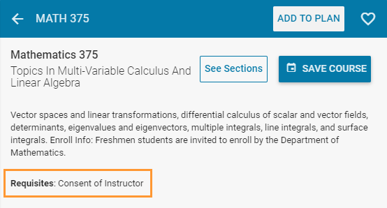 Instructor consent for entire course Instructor consent for entire course