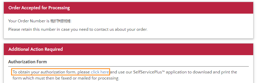 Additional action required Additional action required