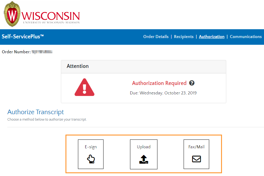 Authorize transcript Authorize transcript