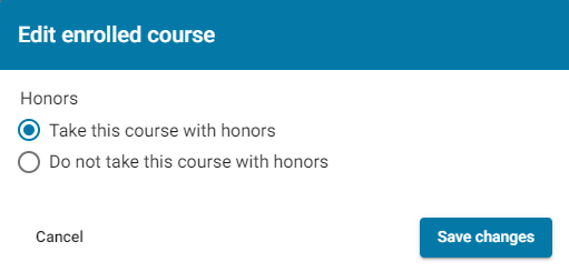 Change honors status