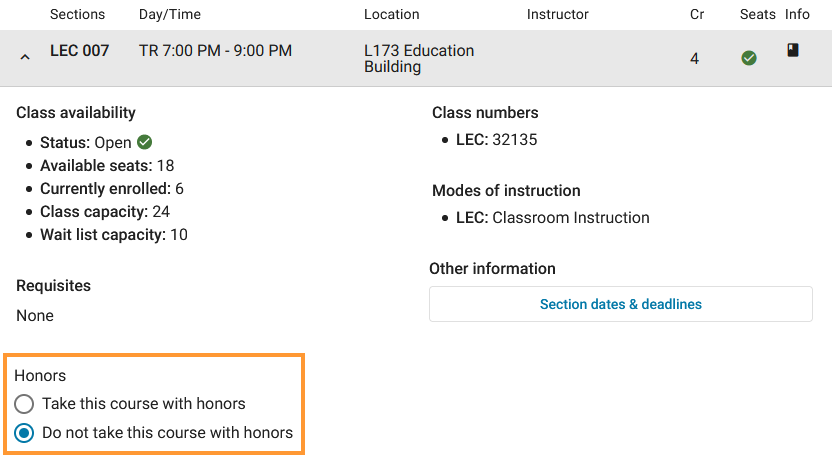 Add honors optional