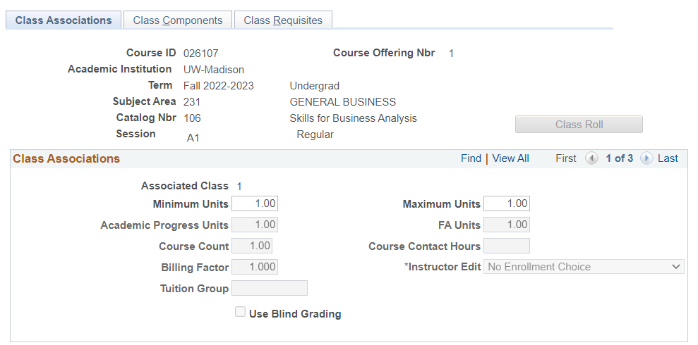 Adjust class associations tab 1, Class Associations