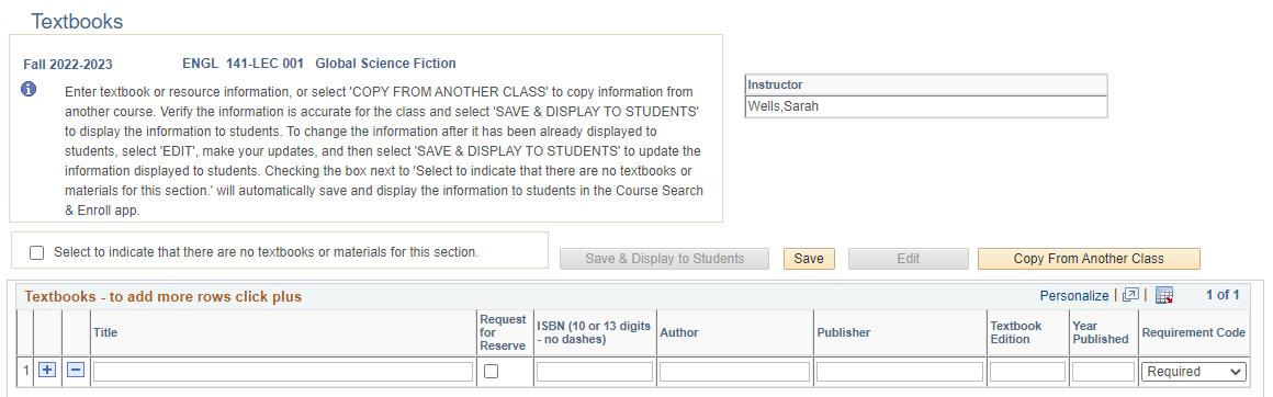 Textbooks main page showing copy button